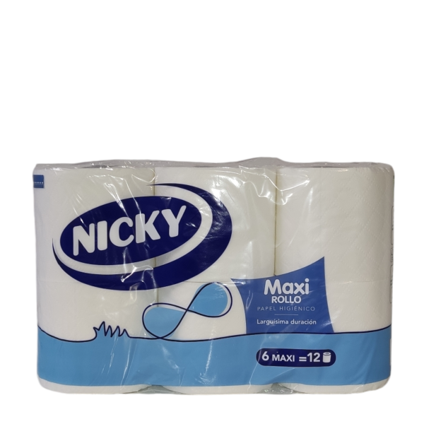 Nicky maxi rollo papel higienico 6 rollos = 12 rollos