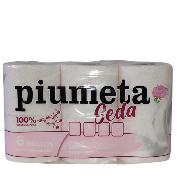 Piumeta Seda Papel higienico 6 rollos