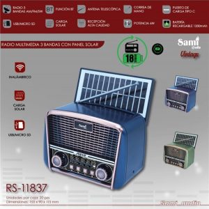 Sami radio portatil vintage placa solar mod. RS-11837