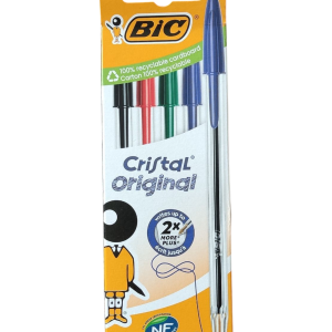 Boligrafo Bic Cristal medio caja 5 surti.
