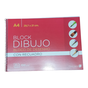Block dibujo A4 con recuadro 20 hojas 100g/m2