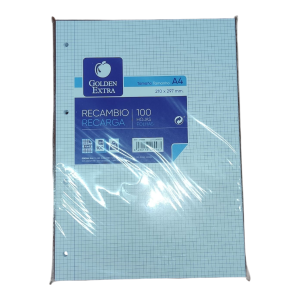 Golden extra recambio 100 hojas cuadriculas