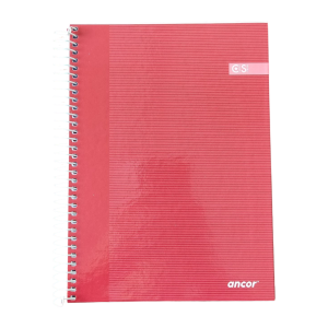 Ancor libreta 2 rayas A5 tapa dura 80 hojas 90 grs. Roja