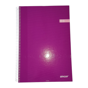 Ancor libreta A4 2 Rayas tapa dura 80hojas 90grs. Morada