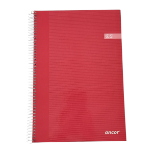 Ancor libreta A4 cuadros tapa dura 80hojas 90grs. Roja