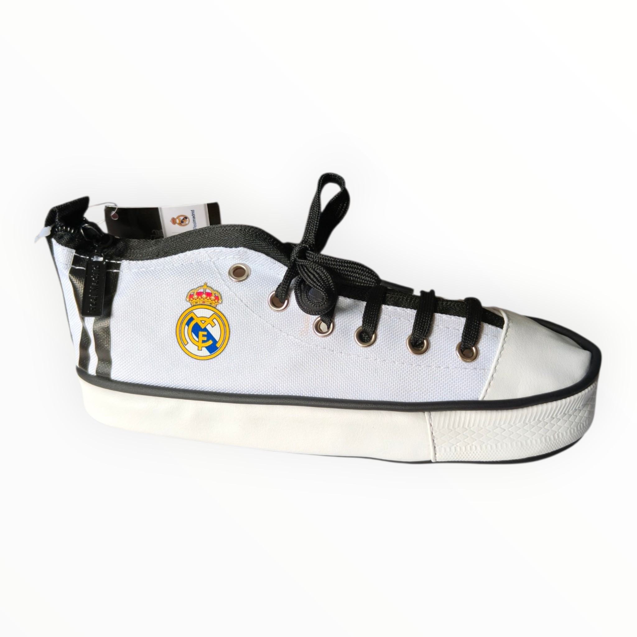 Estuche Zapatilla Blanca Real Madrid.